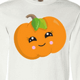 thumbnail image 4 of Inktastic Smiling Pumpkin, Halloween, Orange Pumpkin Long Sleeve T-Shirt, 4 of 5