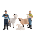 thumbnail image 1 of Juego de figuras de animales de granja, 3 piezas de plástico PVC de cabra, oveja y cordero, 1 of 1
