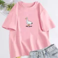 thumbnail image 3 of Camiseta de ganso Silly para mujer, ropa de moda Unisex, algodón, manga corta, Tops de ganso Fuuny, ropa estética, Verano, 3 of 5