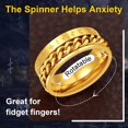 thumbnail image 4 of ORUYROP Can Engrave Viking Rune Spinner Rings for Men/Women, Size #7-#14 Chain Link Fidget Ring, Stainless Steel/Gold Plated/Black-Send Gift Box, 4 of 7