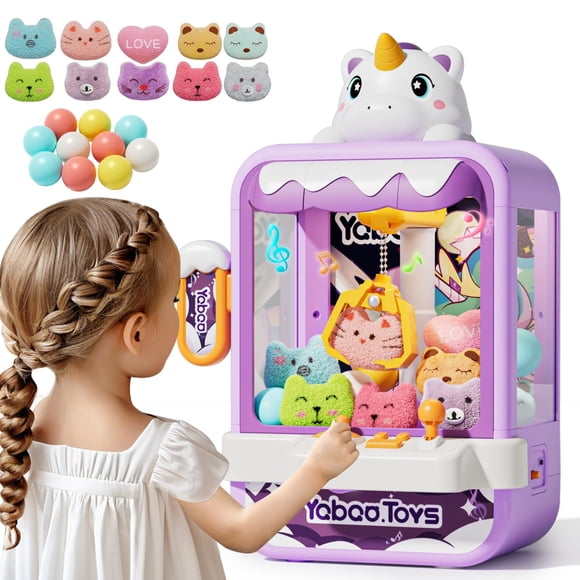 Claw Machine Vanvimen para niños con sonido, 10 juguetes de peluche y huevos