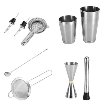 

Cocktail Shaker Set Dishwasher Safe Bartender Kit Rustproof Silver For Household
