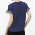 thumbnail image 5 of Timegard T-Shirts pour Femmes Manches Courtes Dentelle Col Rond Hauts Décontractés Couleur Unie Haut Basique, 5 of 5