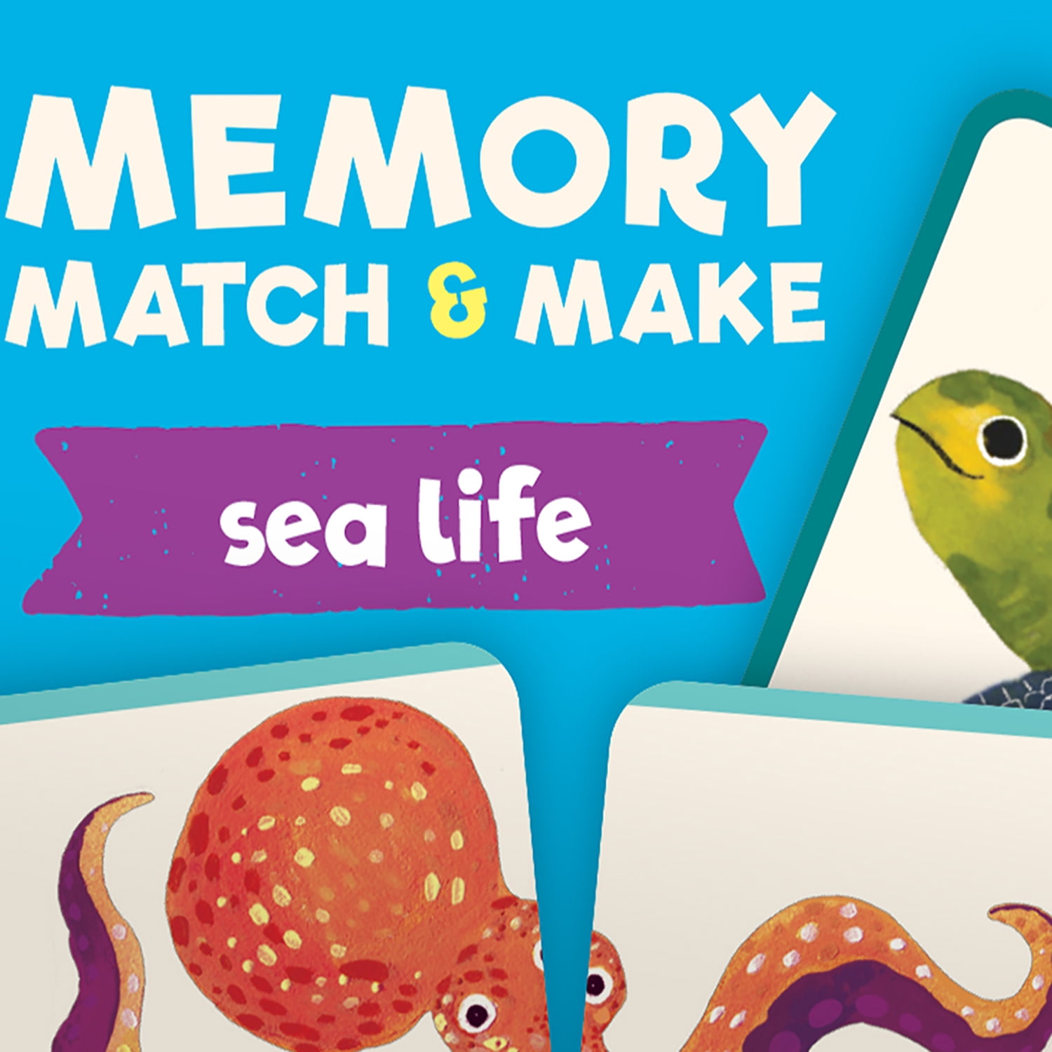 eeBoo Sea Life Memory Match & Make Game, Ages 4+ For 1-4 Players - Sharpens Visual Acuity, Concentration, And Memory Skills, 48 Cards, 24 Pairs