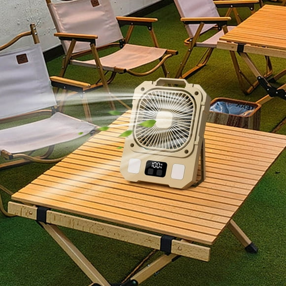 Ventilador, ventilador de techo, ventilador de escritorio, ventilador portátil, ventilador de exterior multifuncional de alta velocidad, ventilador de camping digital portátil de gran capacidad, carga