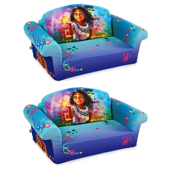 Marshmallow Furniture 2 Pack Kids 2-in-1 Flip Open Foam Sofa Bed, Encanto