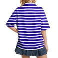 thumbnail image 5 of Dresfit Golf Shirts Womens Short Sleeve Button Down Polo Shirts 2026 Summer Striped Tennis T Shirts Loose Collared Oversized Golf Graphic Tees S, 5 of 5