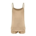thumbnail image 4 of LYXSSBYX Two Piece Sets for Women Summer Women's Casual Solid Color Gallus Sleeveless Shorts Set Sleeveless Crew Neck Top/shirt Set, 4 of 7