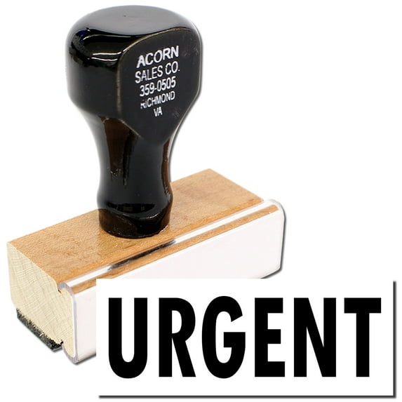 Large Urgent Rubber Stamp, Wooden Handle Rubber Stamp, Laser Engraved Dies, Impression Size 7/8" tall x 2-1/4”, Uses a Separate Stamp Pad