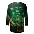 thumbnail image 5 of Gamivast Womens St Patricks Day Shirts Plus Size Funny Shamrock Clover Graphic Crew Neck Blouses Comfy 3/4 Sleeve Trendy Pullover Vacation Outfits S-5Xl, 5 of 5