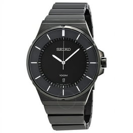 Seiko Men s Solar Black Stainless Steel Diamond Watch