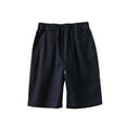 thumbnail image 3 of Kids Cargo Shorts Navy Summer School Pants for Girls Boys Soccer Shorts 9-10 Years, 3 of 3
