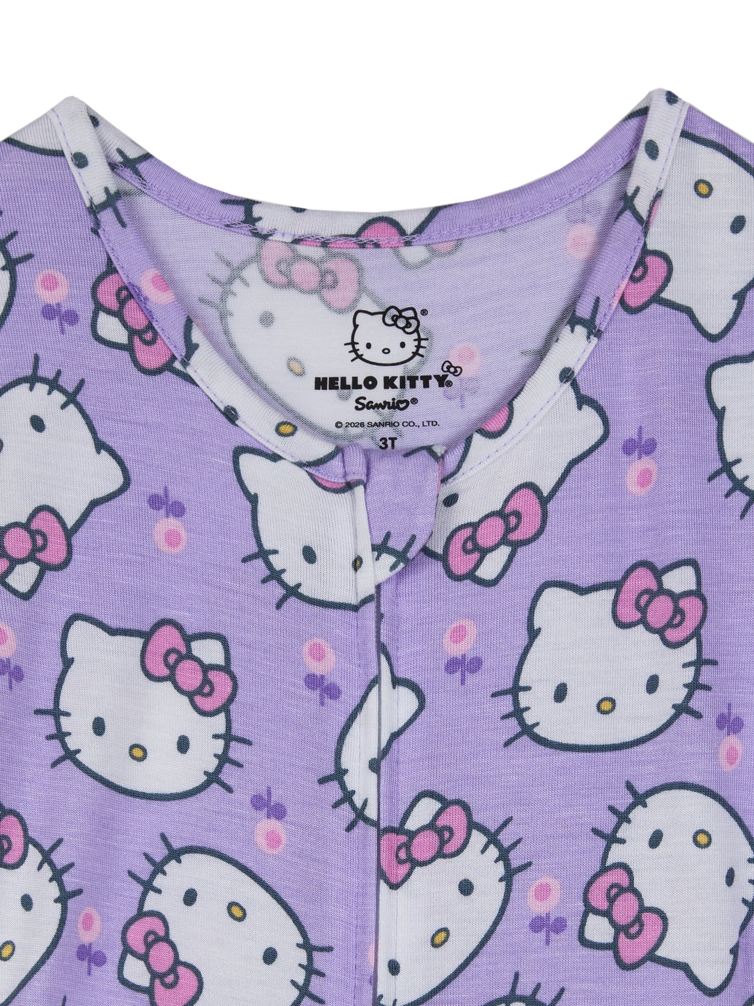 Hello Kitty Toddlers Girls One-Piece Sleeper, Sizes 12M-5T