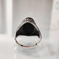 thumbnail image 7 of Rough Black Tourmaline Mans Ring, Natural Black Tourmaline, Silver Jewelry, 925 Silver Ring, Birthday Gift, Heavy Mens Ring, Arabic Design, Ottoman Style Ring, Christmas, Turkey Mens Signet Ring, 7 of 7