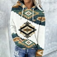 thumbnail image 2 of Western Aztec Casual Hoodies for Women Geometric Print Pullover Vintage Ethnic Long Sleeve Loose Hooded Sweatshirt Tops, 2 of 5