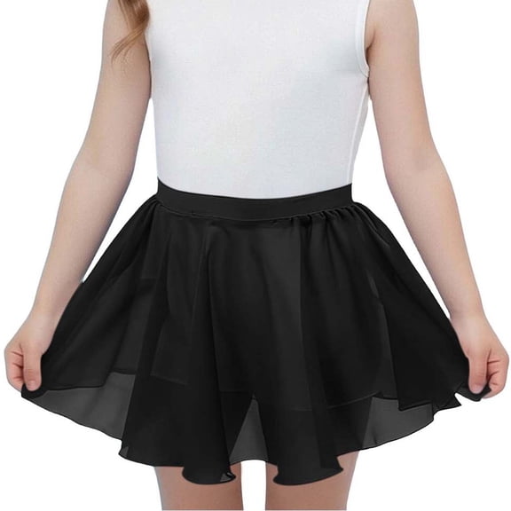 Ballet Dance Skirt for Girl Casual Mesh Chiffon Wrap Fluffy Skirts Pull on Elegant Elastic Waist Ballerina Skirts for Performance Training