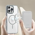 thumbnail image 3 of For iPhone 14 Magnetic Clear Wallet Phone Case,Magnetic Detachable Card Holder,Compatible with Mag-Safe,Military-Grade Protection,Shockproof Transparent Thin Fit Phone Case,Gray, 3 of 8