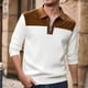 thumbnail image 1 of Ceisia Men Casual Color Block Half Zipper Lapel Pullover Long Sleeve Gift Fashion Daily Outdoor Athletic Casualwear Top, 1 of 5