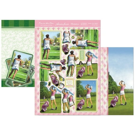Fun In The Sun Luxury A4 Decoupage Set-Game, Set, Match & Tee Time