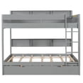 thumbnail image 5 of Euroco Wood Full over Full Bunk Bed with Storage Shelves and Trundle, Gray, 5 of 8