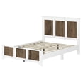 thumbnail image 5 of Miekor Furniture 4-Pieces Bedroom Sets, Queen Size Farmhouse Platform Bed With Wooden Strip Decoration, Storage Nightstand And Dresser With Metal Handle, White 91AAK, 5 of 12