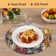 thumbnail image 4 of Independence Day Gnomes Round 13 Inch Placemats Set of 4, Red Blue Poppy Floral Beige HeatResistant Non Slip Place Mats for Dining Table, Wipeable Braided Kitchen Table Mats for Housewarming, 4 of 9