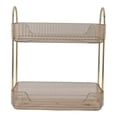 thumbnail image 2 of Double Layer Makeup Stand Large Capacity Tidy Storage, 2 Tier Makeup Shelf Organizer with Simple Appearance, Fine Workmanship for Brushes Eyeshadow Jewelry, 2 of 7