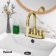 thumbnail image 5 of Juego de centro Faucet Ifaucet Gold Brushed de 2 manijas, 4 pulgadas, 5 of 7