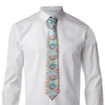 thumbnail image 2 of Naloa Colorful Donut Print Solid Color Tie Formal Necktie for Men，Suitable for business, daily life, work, 2 of 5