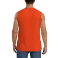 thumbnail image 4 of Fotbe Men's Orange Print Men's Sleeveless Muscle Tank Tops Casual T-Shirts for Gym Workout Beach-X-Large, 4 of 8