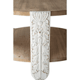 thumbnail image 6 of GZXS 31.5 Inch Round Coffee Table, 2-Tier Farmhouse Center Table with Open Shelf for Living Room, Brown & White, 6 of 6