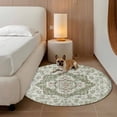 thumbnail image 2 of Sage Green Boho Round Area Rug 5Ft Washable Circle Rugs for Living Room Bedroom, Vintage Abstract Art Ethnic Tribe Non-Slip Carpet Floor Mats Indoor Outdoor Carpet Runner Aesthetic Home Decor, 2 of 8