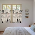 thumbnail image 3 of Japanese Style Tier Curtains 54 Inch Length, Vintage Cartoon Cat House Trees Flowers Cafe Short Curtains for Bathroom Over Sink, Small Kitchen Curtain Light Filtering Drapes 2 Panels 27.5"Wx54"L, 3 of 8