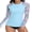 Floral Blue, variant on Charmo Women's Long Sleeve Rash Guard Sun Protection Swim Shirt Quick Dry Printed Shirts with Thumb Holes