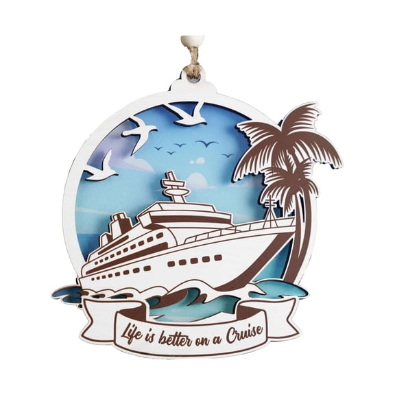 Cruise Ship Ornament 2026-2 Layer Cruise Ship Christmas Ornaments - Travel Christmas Ornaments - Travel Ornament - Xmas Gift for Travelers - Cruise Gifts Exchange Idea - Traveling Lovers Gift