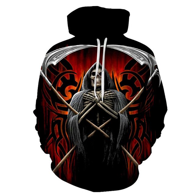 Sweat à Capuche Mode Imprimé 3D Motif Crâne pour Hommes