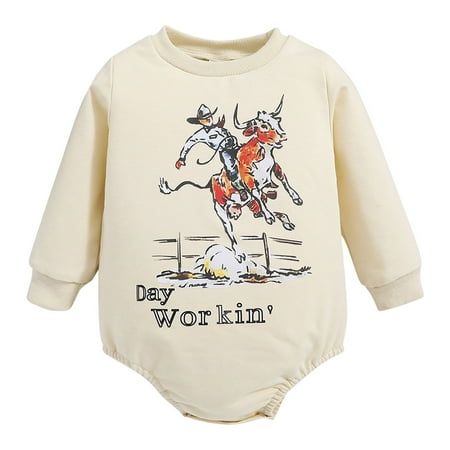

MIUBAGIAL Baby Boys Girls Long Sleeve Letter Prints Romper Bodysuits Jumpsuit Clothes