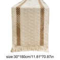 thumbnail image 3 of Burlap Table Runner 30x180cm Lace Trim Farmhouse Tablecloth With Fringe Rustic Chic Decor For Dining Coffee Or Wedding, 3 of 6