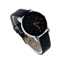 thumbnail image 3 of HALJEN Large Number Watches for Men Women Quartz Dial Clock Leather Wrist Watch Round Case, 3 of 9