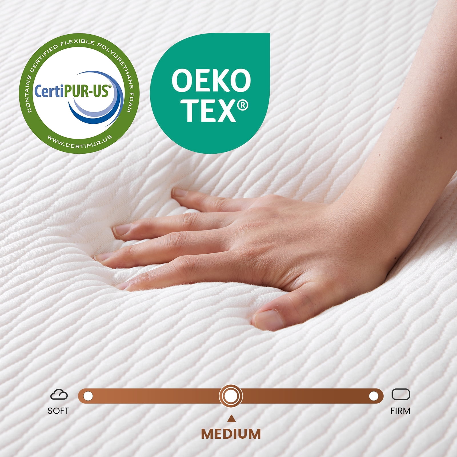 CHIUSNOOZE Full 8 inch Cooling Gel Memory Foam Mattress, Medium Firm, Mattress In A Box