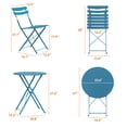 thumbnail image 2 of 3 Piece Patio Bistro Set, Folding Patio Bistro Table and Chairs Set of 2, Outdoor Patio Furniture Set, Metal Structure, No Assembly Need, for Balcony Yard Garden, 2 of 8