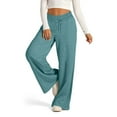 thumbnail image 5 of Wide Leg Sweatpants Women Baggy Cotton Joggers with Pockets Petite Low Rise Palazzo Track Pant Loose Fit Trousers Mint Green M, 5 of 5
