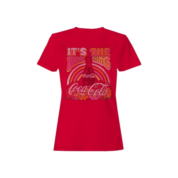 Officially Licensed Coca Cola Retro Coca-Cola Real Thing Art Women's T-shirt