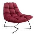 thumbnail image 2 of Corvus  Ferrell Velvet Accent Lounge Chair Wine Red Handmade, 2 of 5