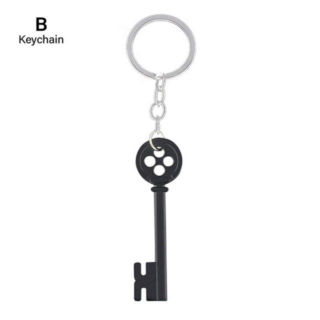 Halloween Metal Key Skeleton Props Neil Gaiman Black Treasure Chest Key Necklace