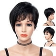 thumbnail image 2 of SUCS Headband Wigs Fashion Women's Full Wig Short Wig Black Wig Styling Cool Wig Black, 2 of 4