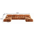 thumbnail image 3 of Sdorens Sectional Sofa,U-Shaped Modular Couch with Ottomans,Modern Velvet Sofa Set for Living Room,Orange, 3 of 12