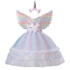 thumbnail image 1 of Vestido de princesa arcoíris Pastel para niñas pequeñas, vestido de fiesta de cumpleaños de noche de boda, disfraz de Cosplay de unicornio para niños Fivean unisex, 1 of 2