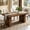 Dark Brown, variant on Fnova 63'' Farmhouse Dining Table for 6 People, Fluted Line Extendable Dinner Table, for Dining Room, Living Room & Kitchen