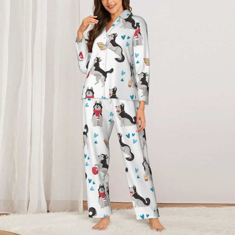 Pajama Bottoms Ladies Husky Pyjamas Women's Pajama Set Cartoon